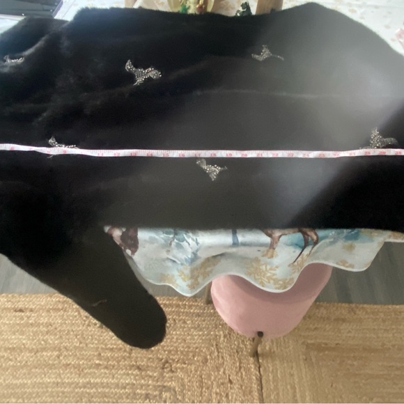 Zara black and diamanté faux fur coat - Picture 6 of 6